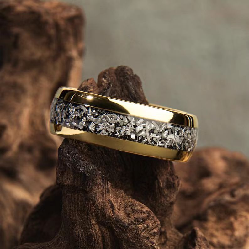 Fashion Black Background Silver Foil Alloy Ring