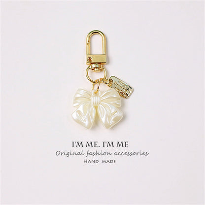 Cross-border Rose Bow Pearl Tassel Key Chain Car Pedant Decoration