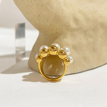 Exaggerating Unique Fashion Round Beads Daily Female Ring