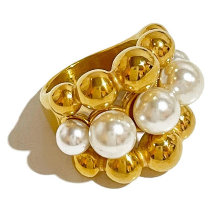 Exaggerating Unique Fashion Round Beads Daily Female Ring