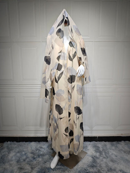 European And American Long-sleeved Printed Robe Jacket