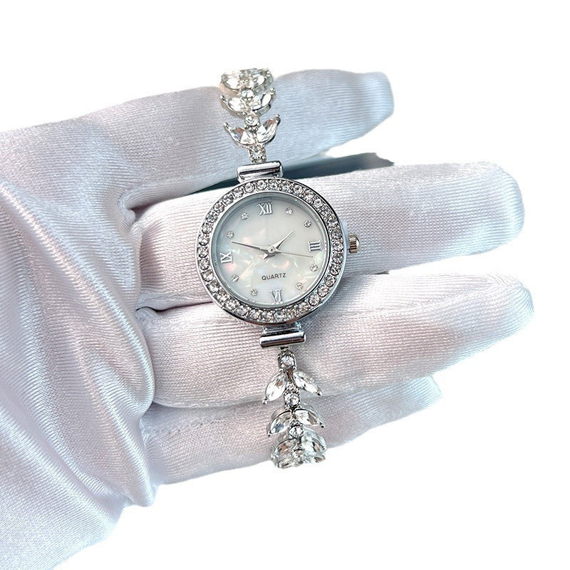 Affordable Luxury Diamond-embedded Free Adjustable Bracelet Quartz Watch