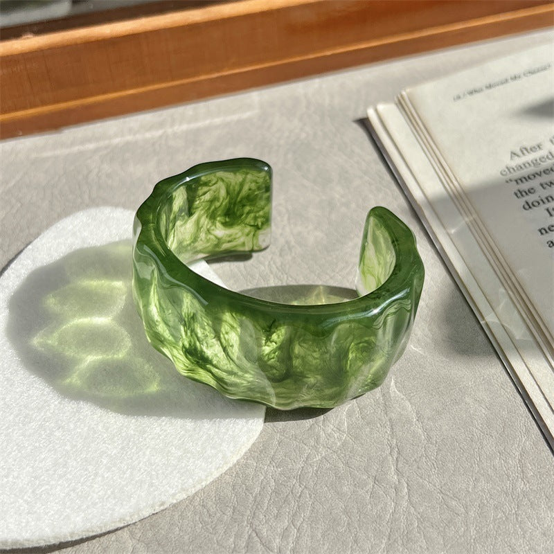 Irregular Geometric Transparent Resin Bracelet
