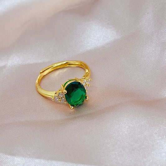 European And American Emerald Women's Ring