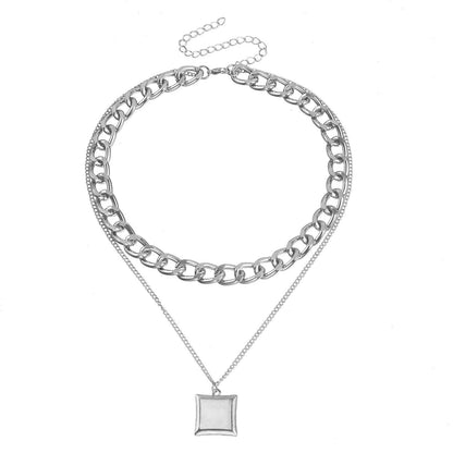 Double Layer White Shell Necklace Fashion Personality Metal