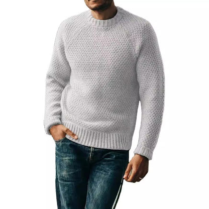 Heren Pullover Trui Winter Casual Effen Kleur Ronde Hals Gebreide Top Kleding