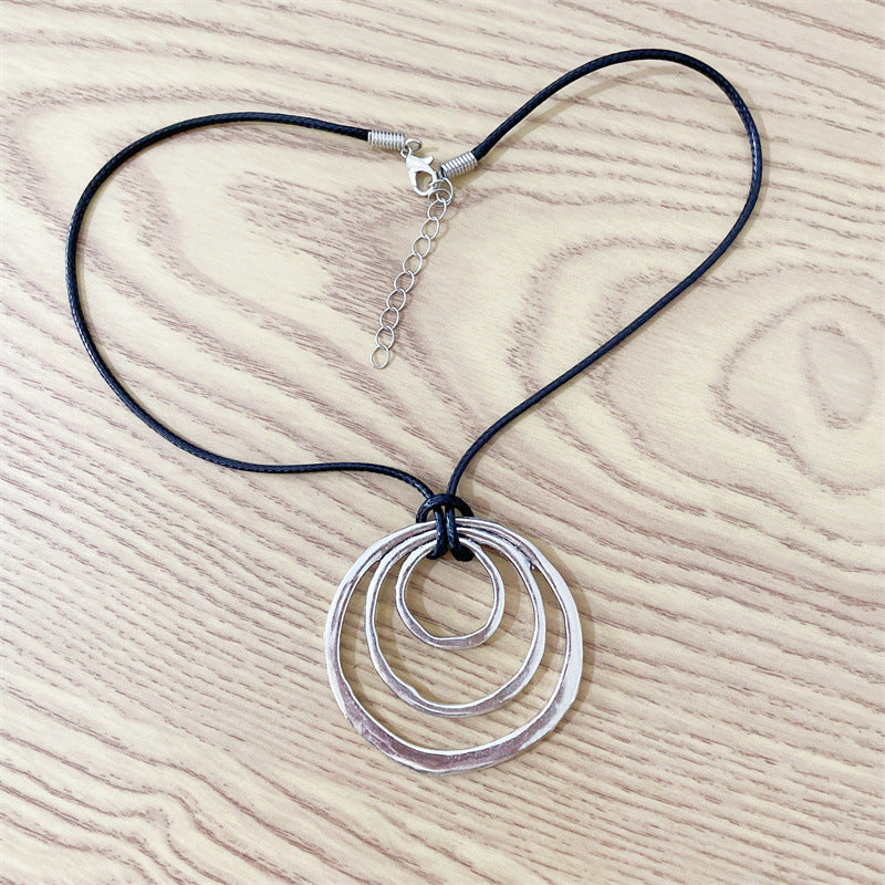 Simple Personality Hollow Circle Necklace Pendant