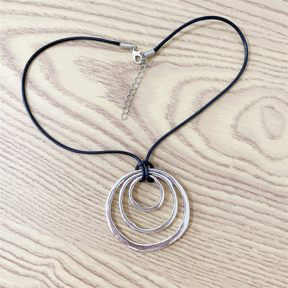 Simple Personality Hollow Circle Necklace Pendant