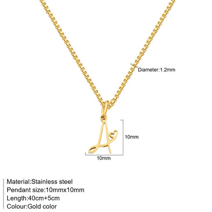 26 Love Letters Titanium Steel Pendants Necklace