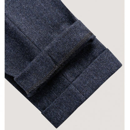 Slim-fit tweed wool herringbone trousers