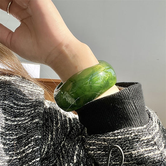 Irregular Geometric Transparent Resin Bracelet
