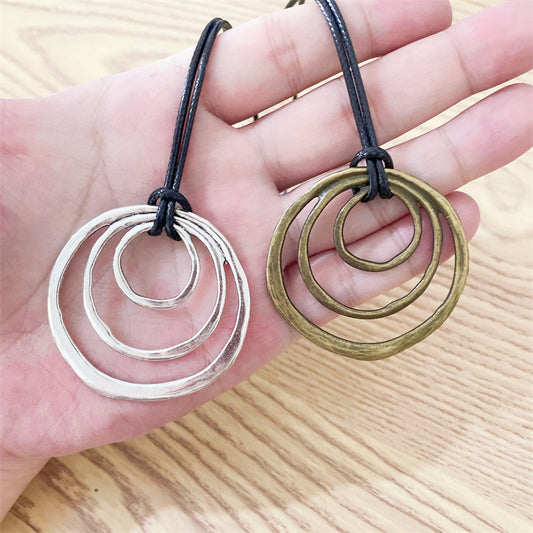 Simple Personality Hollow Circle Necklace Pendant