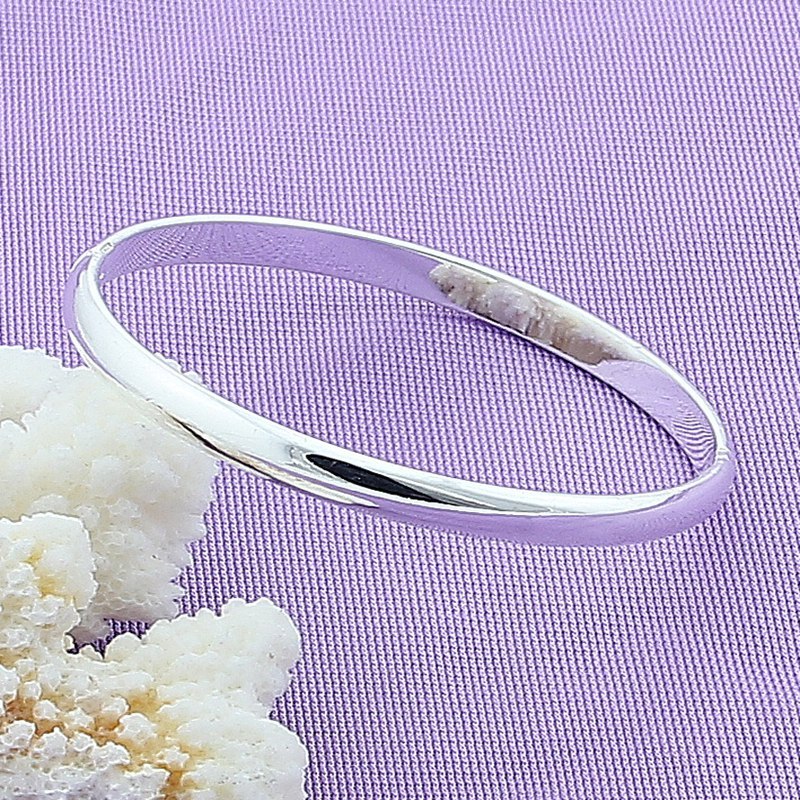 Silver-plated Simple Time Ring Bracelet