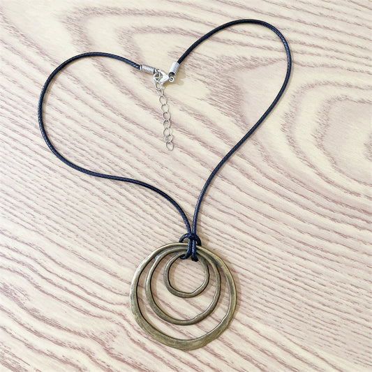 Simple Personality Hollow Circle Necklace Pendant