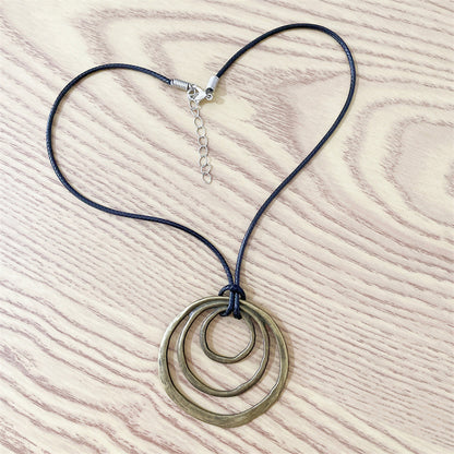 Simple Personality Hollow Circle Necklace Pendant