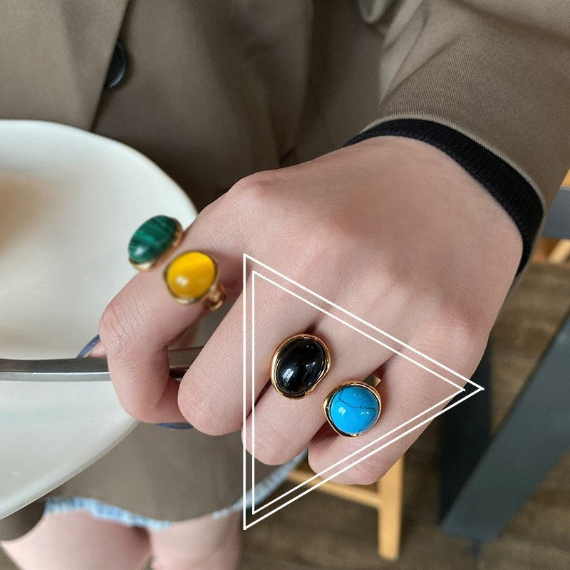 Simple Color Index Finger Ring Retro Ornament
