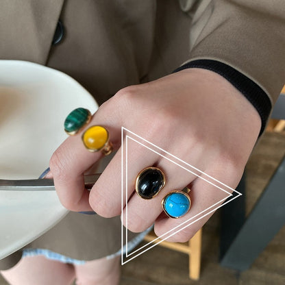 Simple Color Index Finger Ring Retro Ornament