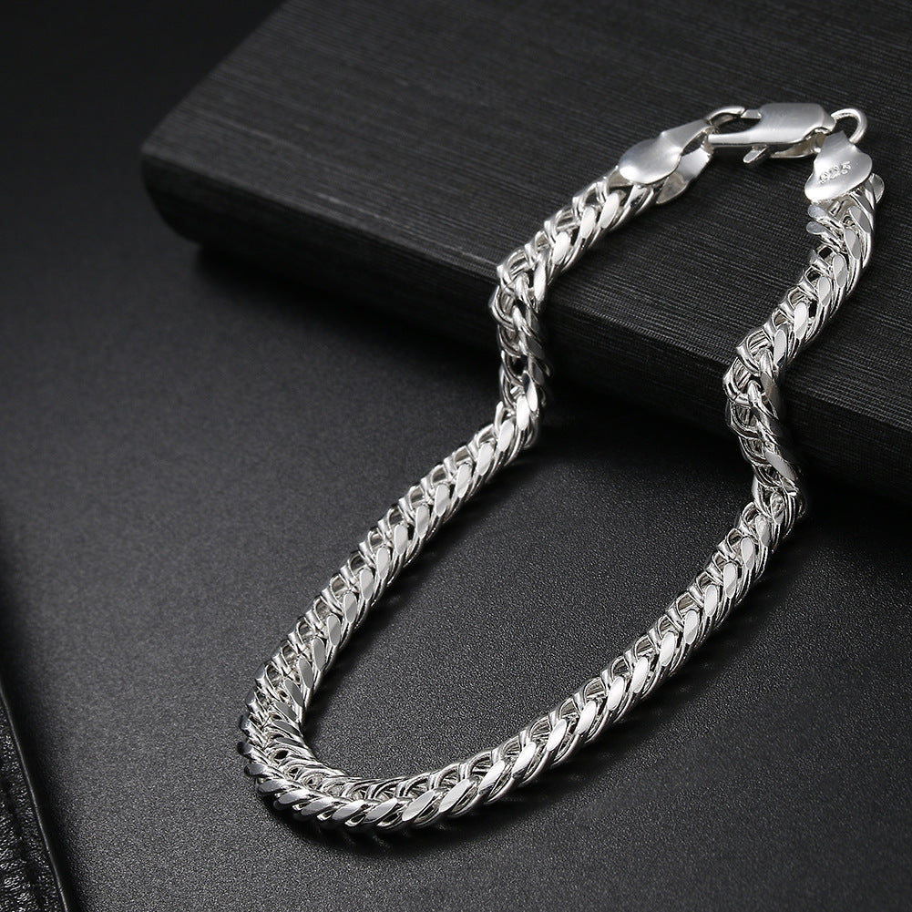 Women's Fashion 18K Silver Plated 6MM Full Side Bracelet