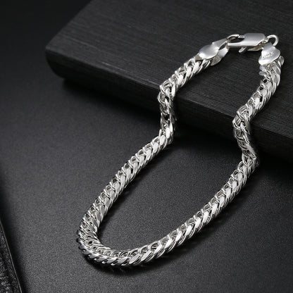 Women's Fashion 18K Silver Plated 6MM Full Side Bracelet