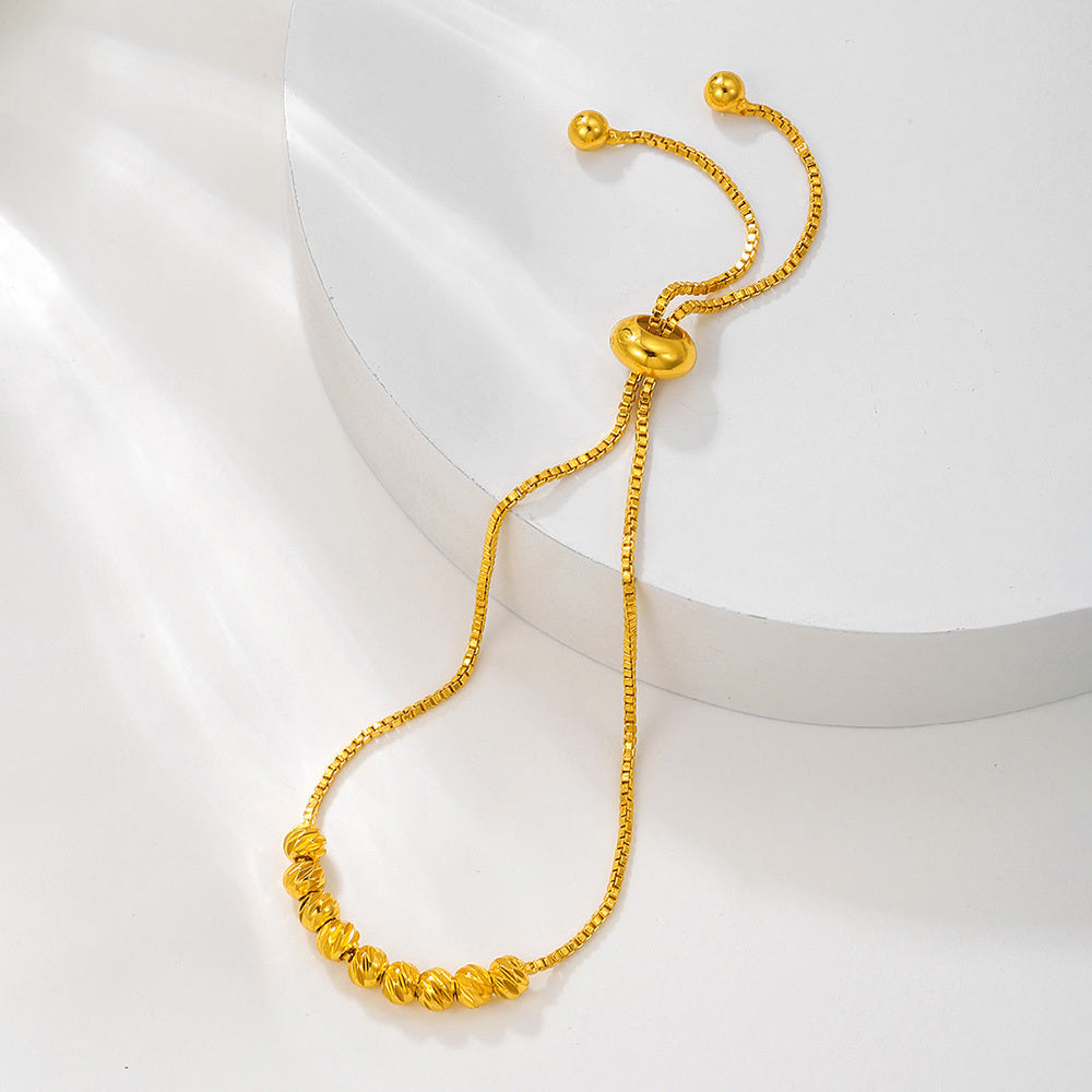 1 stuk gouden armband met trekkoord, modieuze bloemenkralen, geluksarmband voor dames
