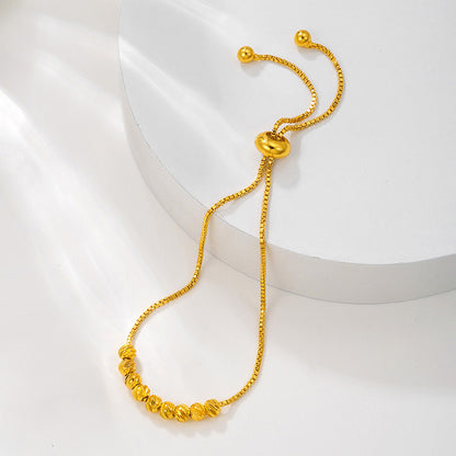 1 stuk gouden armband met trekkoord, modieuze bloemenkralen, geluksarmband voor dames
