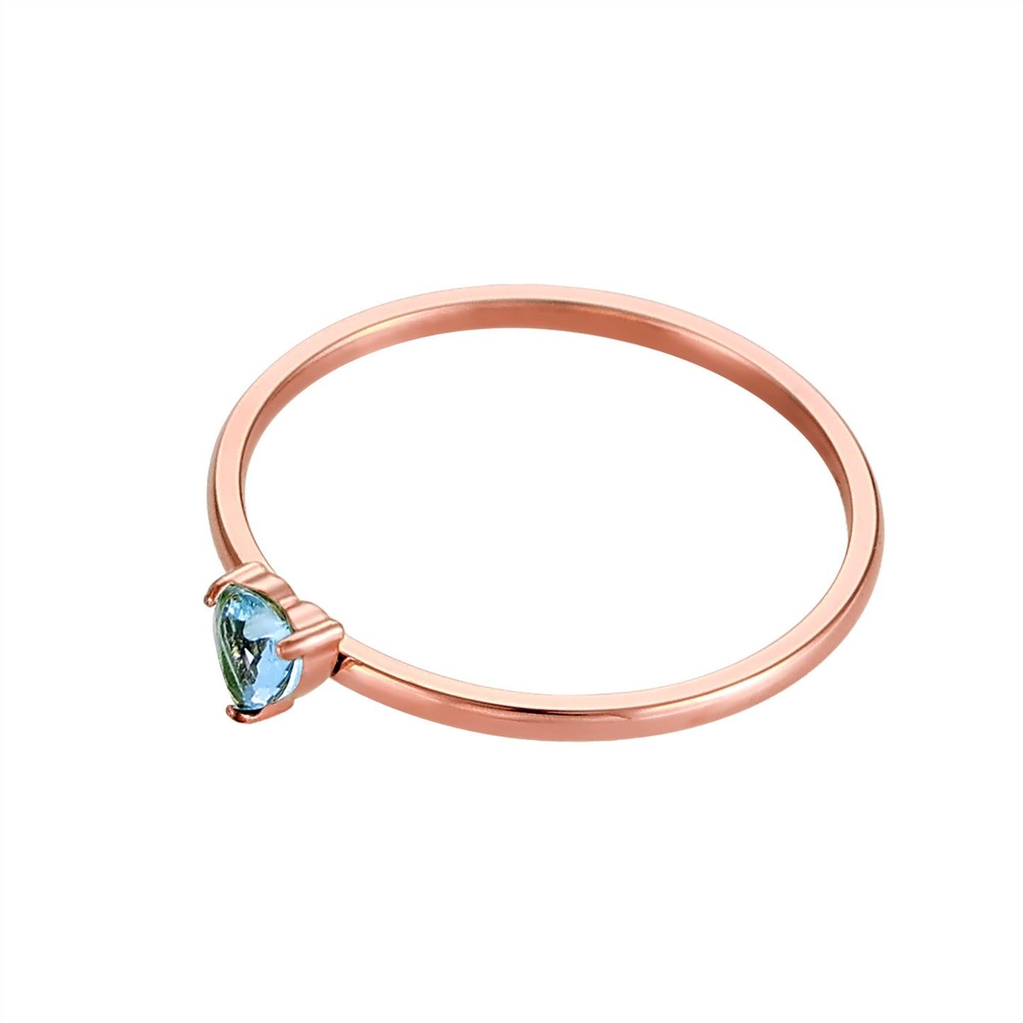 Peach Heart Zircon Ring Stainless Steel