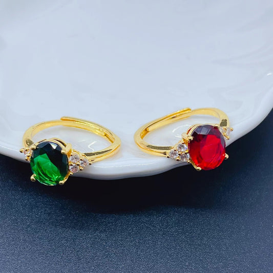 European And American Emerald Women's Ring