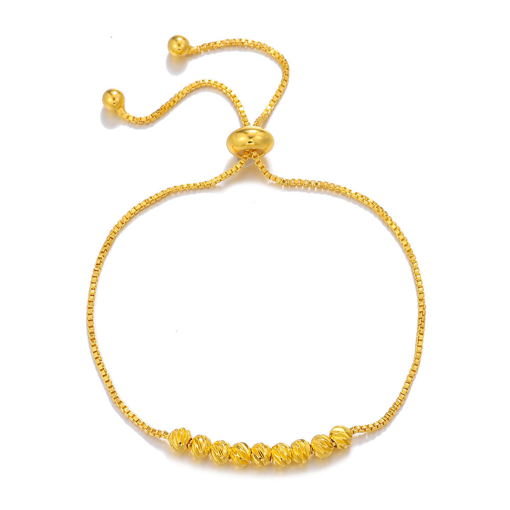 1 stuk gouden armband met trekkoord, modieuze bloemenkralen, geluksarmband voor dames