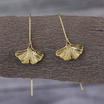 Personality Art Temperament Leaf Earrings