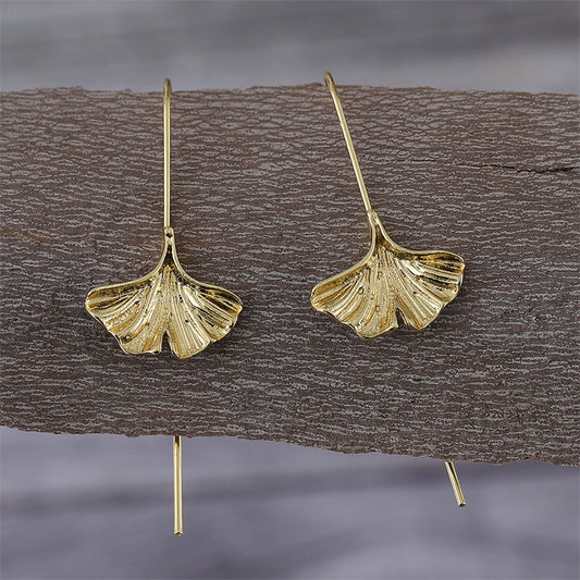 Personality Art Temperament Leaf Earrings